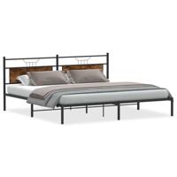 Bedframe zonder matras 193x203 cm spaanplaat gerookt eiken - thumbnail