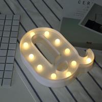 Alfabet Q Engelse letter vorm decoratieve licht droge batterij aangedreven warm wit staande opknoping LED vakantie licht - thumbnail