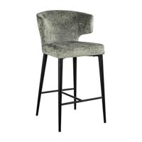 Richmond Barstoel 'Taylor' Chenille, kleur Groen (zithoogte 67cm) - thumbnail