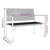 Tuinbank 2-zits poly rattan grijs - thumbnail