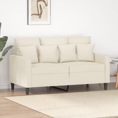 Tweezitsbank 120 cm fluweel crèmekleurig