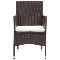 5-delige Tuinset met kussens poly rattan bruin - thumbnail
