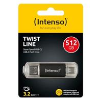 Intenso Twist Line USB-stick Retail 512 GB Antraciet 3539493 USB-C 3.2 Gen 1, USB-A 3.2 Gen 1 - thumbnail