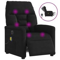 Massagestoel elektrisch verstelbaar microvezelstof zwart - thumbnail