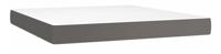 Boxspring met matras kunstleer grijs 200x200 cm - thumbnail