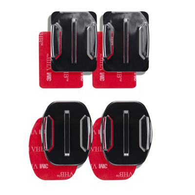 Mantona 3M zelfklevende bevestiging set van 4 (plat en gebogen, GoPro Session, geschikt voor GoPro Hero 2/3/3+/4)
