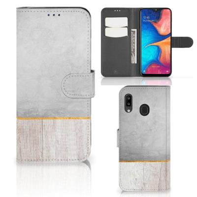 Samsung Galaxy A30 | Book Style Case | Wood Concrete