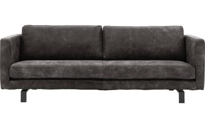 Goossens Excellent Bank Nuance donkerbruin, leer, 3,5-zits, urban industrieel