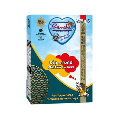 Renske vers bereid kip met rund natvoer hond (tetra) 12 x 375 g