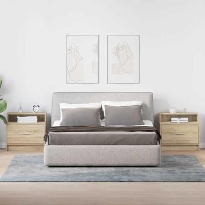 Nachtkastjes 2 st met lade 51x31x47 cm sonoma eikenkleurig Nachtkastjes 2 st met lade 51x31x47 cm sonoma eikenkleurig