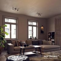 Riga - LED plafondlamp - 14 Watt 1200 Lumen - 3 spots - 2700K Warm wit - Draaibaar en dimbaar - GU10 - Kantelbaar - Plafondspot - IP20 Voor binnen - Zwart - thumbnail