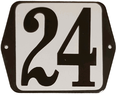 Huisnummer naambordje standaard 15x12 cm nummer 24 - Warentuin mix