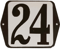 Huisnummer naambordje standaard 15x12 cm nummer 24 - Warentuin mix - thumbnail
