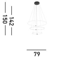 Searchlight HanglampRevolve vide 3-rings zwart - 40176-3BK - thumbnail