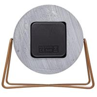 NeXtime NE-5204GS Tafelklok 17.5x15.5x5 Cm, Polyresin, Grijs - thumbnail