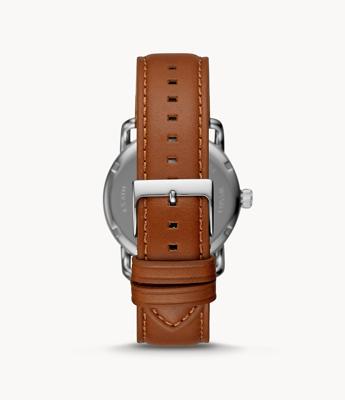 Fossil FS5661 Horloge Copeland staal-leder zilverkleurig-bruin 42 mm