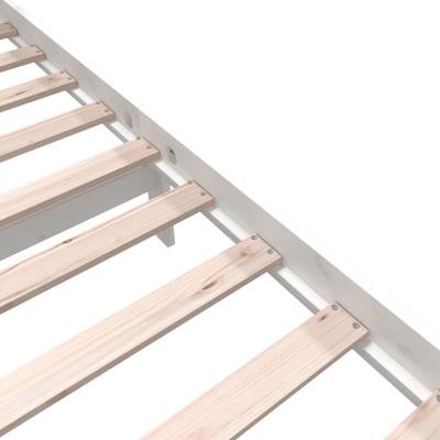 Bedframe massief grenenhout wit 150x200 cm