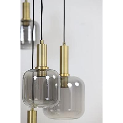 Light & Living Hanglamp 'Lekar' 5-Lamps, kleur Antiek Brons/Smoke - thumbnail