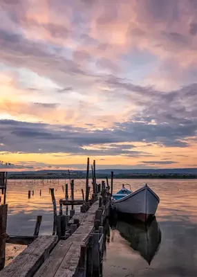 Alexsar Art Tuinschilderij haventje 70x50cm