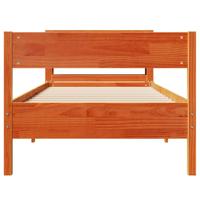 Bedframe zonder matras massief grenenhout wasbruin 120x190 cm - thumbnail