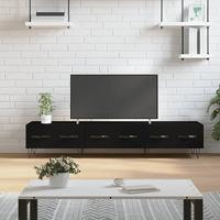Tv-meubel 150x36x30 cm bewerkt hout zwart - thumbnail