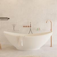 Ligbad Vrijstaand Ideavit Solidlectus 180x100x62 cm Solid Surface Mat Wit Ideavit - thumbnail