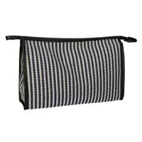 Traveller Toilettas stripe blauw creme 30x20cm - thumbnail