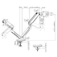 Dubbele gelede arm - OPLITE - MT10 - Zwart - thumbnail