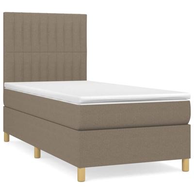 Boxspring met matras stof taupe 90x190 cm