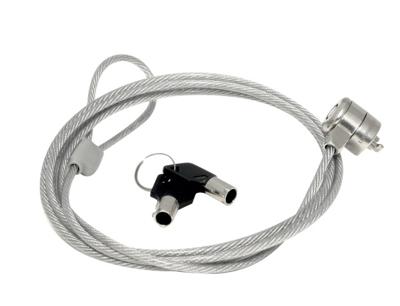 mobilis Veiligheidskabel Basic Security Lock Key - staal - levering met 2 sleutels - lengte: 1,8 m - diameter: 3,5 mm - grijs