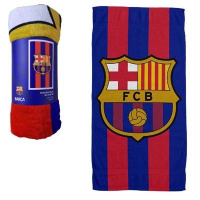 Overige Merken Fc barcelona badlaken 100x180 cm blauw/rood