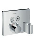 Hansgrohe ShowerSelect thermostaat afbouwdeel voor 2 functies met slangaansluiting en wandhouder, chroom - thumbnail