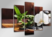 Schilderij - Spa, Bruin/Groen, 200X100cm, 5luik - thumbnail