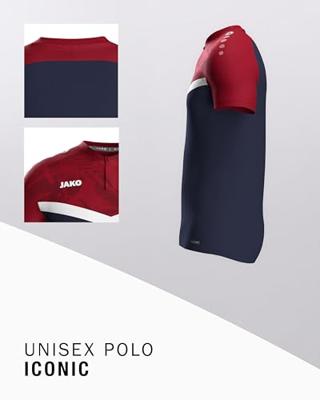 JAKO 6324 Polo Iconic - Marine/Chillrood - 4XL
