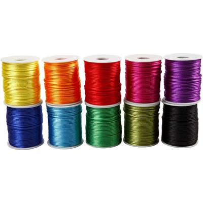 Creativ Company Satijnkoord, dikte 2 mm, sterke kleuren, 10x50 m/ 1 doos - thumbnail
