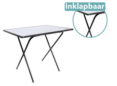 Hi Campingtafel - 80 x 60 x 64 cm - Klapbaar - Antraciet - Weerbestendig - Met Stalen Onderstel en Kunststof Tafelblad