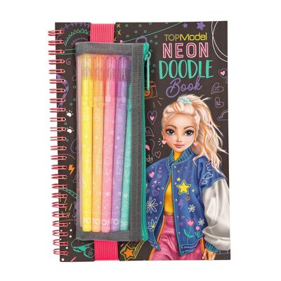 TOPModel neon Doodle kleurboek met neon stiften