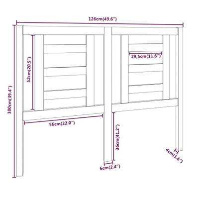 Hoofdbord 126x4x100 cm massief grenenhout zwart