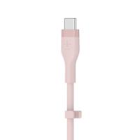 Belkin BoostCharge Flex siliconen USB Type C/C-kabel, USB-IF-gecertificeerde PD-snellaadkabel voor iPhone 16, iPhone 15 Plus/Pro/Pro Max, Samsung Galaxy S24, Pixel, iPad, Nintendo Switch, 1 m , roze - thumbnail