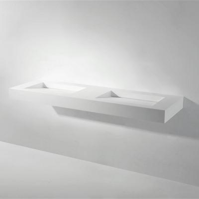 Wastafel Dubbel Ideavit Solidsquare 150x46x10 cm Solid Surface Mat Wit Ideavit