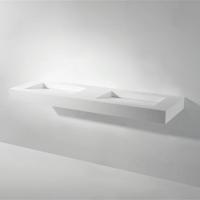 Wastafel Dubbel Ideavit Solidsquare 150x46x10 cm Solid Surface Mat Wit Ideavit - thumbnail