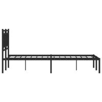 Bedframe met hoofdbord metaal zwart 120x200 cm - thumbnail