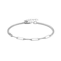 Armband Gourmet-Paperclip zilver 16-19 cm - thumbnail