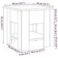 Salontafel 40x40x42 cm bewerkt hout oud houtkleurig - thumbnail