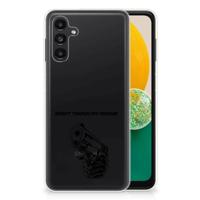 Samsung Galaxy A13 | A04s Silicone-hoesje Gun Don't Touch My Phone - thumbnail