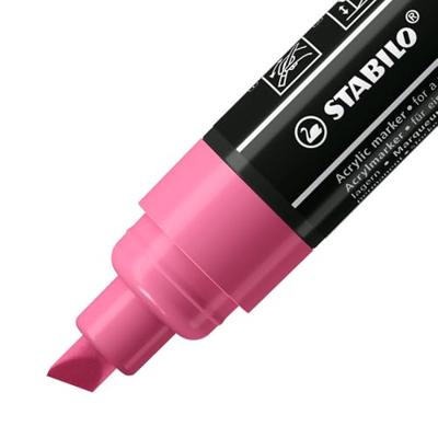 STABILO free acrylmarker T800 Seaside, schuine punt, 4-10 mm, geassorteerde kleuren, pak van 5 stuks