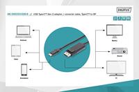 Digitus AK-300333-020-S USB-C-displaykabel USB-C / DisplayPort Adapterkabel USB-C stekker, DisplayPort-stekker 2.00 m Zwart Afgeschermd, Afgeschermd (dubbel) - thumbnail