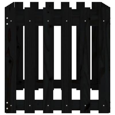 Plantenbak met hekontwerp 60x60x60 cm massief grenenhout zwart Plantenbak met hekontwerp 60x60x60 cm massief grenenhout zwart
