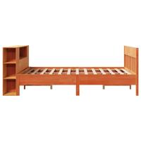 Bed met boekenkast zonder matras grenenhout wasbruin 160x200 cm - thumbnail