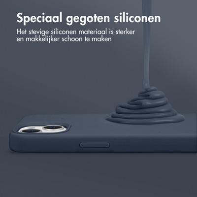 Accezz Liquid Silicone Backcover met MagSafe iPhone 16 Plus Telefoonhoesje Blauw